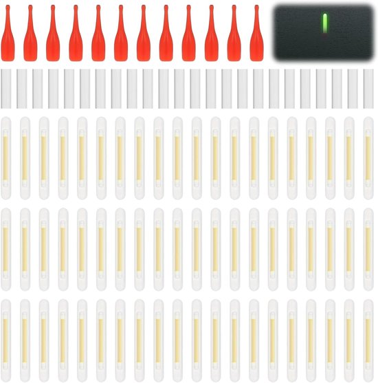 60 Stuks Duurzame Glow Sticks voor Vissen, Hoge Zichtbaarheid, Nachtvissen Accessoires, Lichtstaven voor Vissers, Ideaal voor Hengelsport van Merkloos