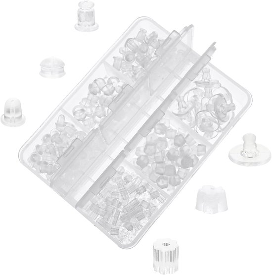 600 Pcs Hypoallergene Studsluitingen van Duidelijk Silicoon - 6 Stijlen Oorbellen Stopper, Veilige Vervangingen voor Oorbellen 2mm/3mm/4mm/4.5mm/5mm/6mm