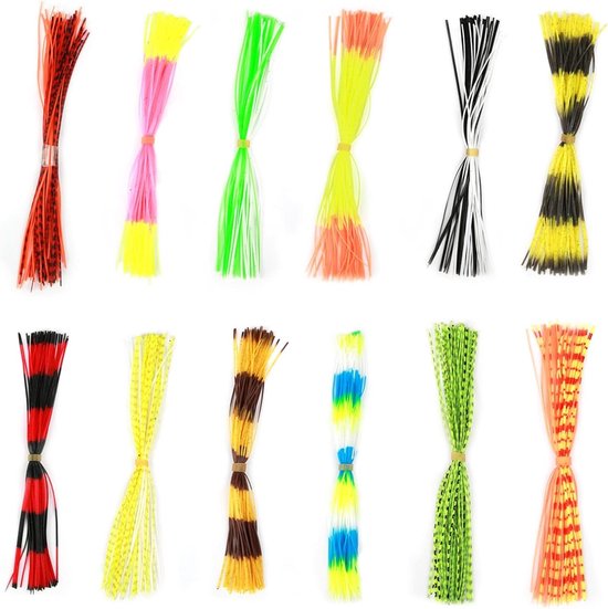 600 Strands Zachte Siliconen Lure Skirts Accessoire voor DIY Spinnerbaits en Jig Lures - Maak Je Eigen Vissersmateriaal met Flexibele Silicone Strengen