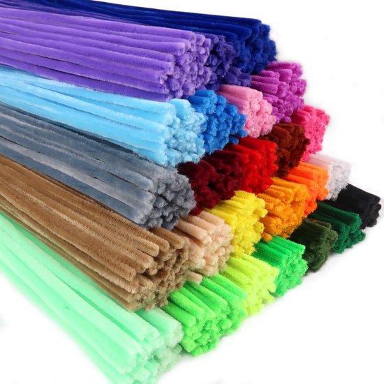 600 stuks kleurrijke pijpenragers, 30 cm, pijpenreinigers van chenilledraad voor kunsthandwerk, decoratie, doe-het-zelf, decoratieve kunst, 25 kleuren