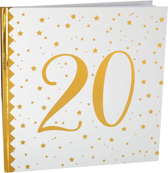 6185-20 gastenboek, 20 jaar, metallic