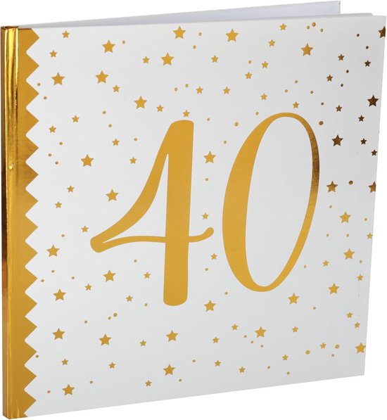 6185-40, gastenboek metallic leeftijd 40 jaar