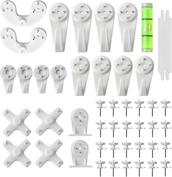 62 Pcs Photo Hooks No Drilling, Photo Hooks No Drilling, Photo Hooks for Nailing, Invisible Wall Hooks - ShopVlot