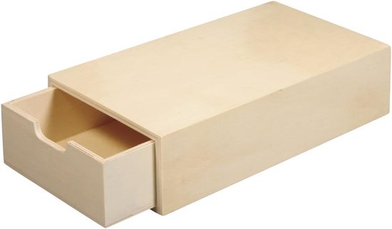 62601000 FSC Mix Credit Houten box, 20 x 10 x 5 cm, uittrekbare binnentas, natuur/bruin
