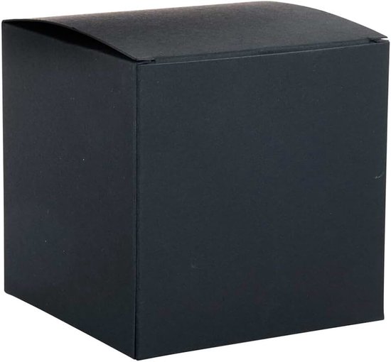 67328576 vierkante kartonnen doos om te vullen, set van 3, geschenkdozen van karton, zwart, 10 x 10 x 10 cm
