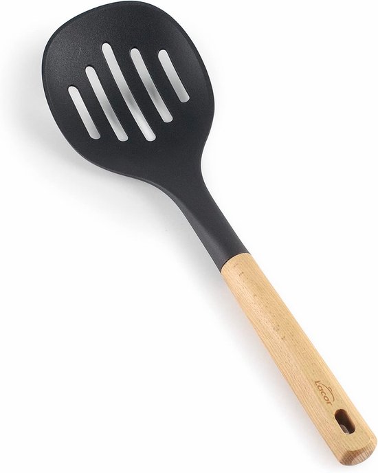 - 68283 – Nordic schuimlepel, keukengerei, nylonkop, BPA-vrij, anti-aanbaklaag, ergonomische greep van beukenhout, lengte 34,3 cm