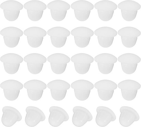 6mm Diameter Silicone Round Click - 30pcs Type Locking Furniture Hole Plug Button - Arch Shape Protective Cover Geschikt voor 6-6.5mm Gat voor Sealing Bulkhead Cylinder - Wit van Merkloos