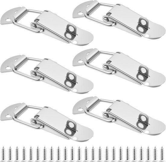 6pcs Round Spring Toggle Clasp, Stainless Steel Tension Clamp, Box Catch Clasps, Spring Loaded Toggle Closures and - ShopVlot