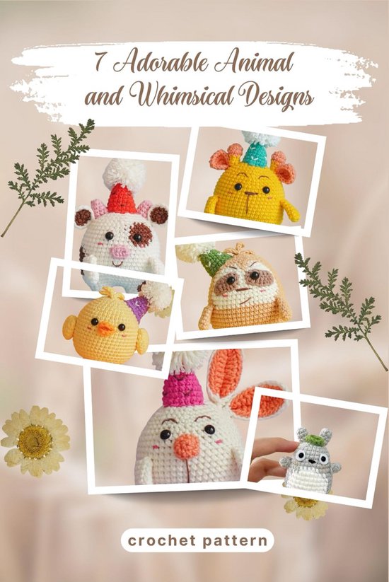 7 Adorable Animal and Whimsical Designs Crochet Pattern: Quick Low-Sew and Easy Amigurumi Crochet Activity Projects for Christmas