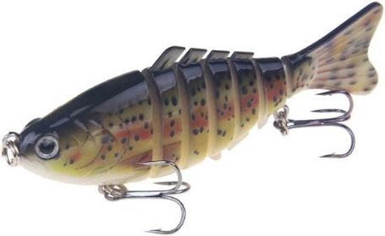 7-delige Swimbait forel Kunstaas voor snoek , 10 cm - 16 gram, 3D ogen. van Merkloos