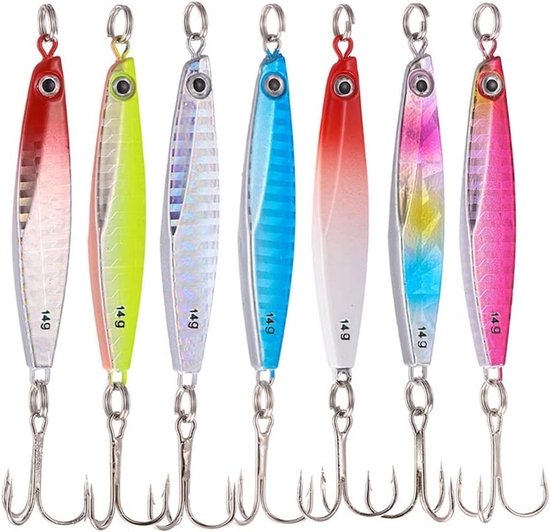 7 stuks kunstaas set voor zoet- en zoutwatervissen - wobbler, spinnerbait, visaas - 14 g