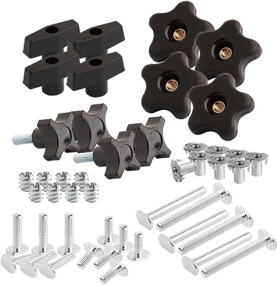 71173 T Track Knop Kit, 1/4-20 Schroefbouten en sluitringen, 46-delige set, T-track bouten, T-track accessoires voor houtbewerking mallen en armaturen