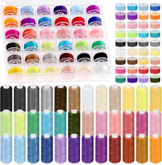 72 stuks 36 kleuren klossen naaigaren kit, voorgewikkelde klossen en draadspoelen per polyester naaigaren spoelen voor naaimachine, naaibenodigdheden voor handen, reizen, doe-het-zelf en thuis
