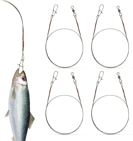 7x7 Stalen Voorvak Set voor Spinnenvissen - Visaccessoires, Snoekvakken en Wartels, 40 cm/18 kg van Merkloos