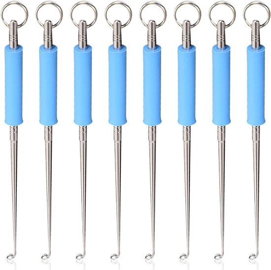 8-delige RVS Vishaak Verwijder Set - Draagbare Haken Ontdoener voor Vissen - Essentiële Visaccessoires en Gereedschap voor Vissers