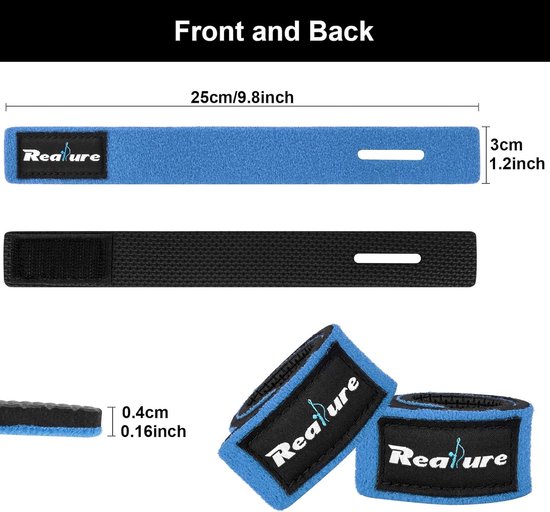 8-delige Verstelbare Elastische Hengelriem voor Spinning Rod, Voederhengel en Bescherming van Hengels (Blauw)