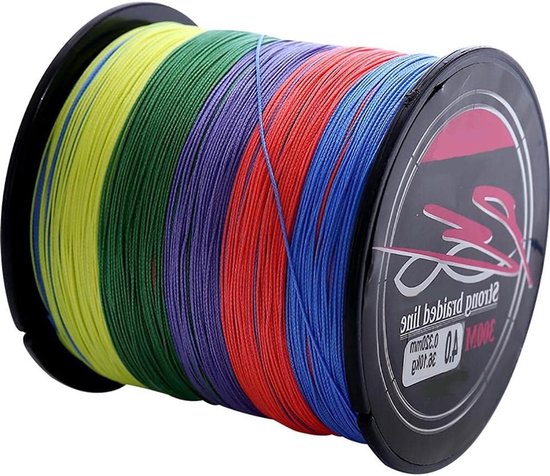 8-draads gevlochten visserslijn van 300 meter, kleurvast en slijtvast, ideaal voor vissen en hengelsport