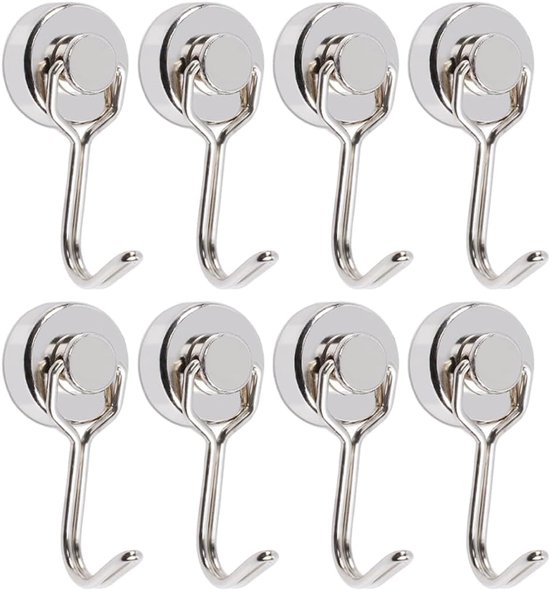 8 Pcs Magnetic Hooks Small Powerful Neodymium Magnets with Mini Hooks Magnetic Hook Strong Magnetic Hooks Super Strong - ShopVlot