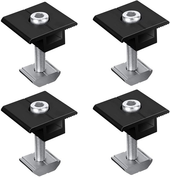 8 stuks 30 mm aluminiumlegering zonnepaneel montagebeugels middenklemmen fotovoltaïsche trapeziumvormige montagebeugels houder zonnepaneel van Merkloos