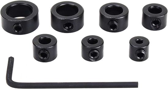 8 stuks houtbewerkingsboor dieptestop-kraag ring locator tool stelring stellingsregelaar + inbussleutel 3-12 mm