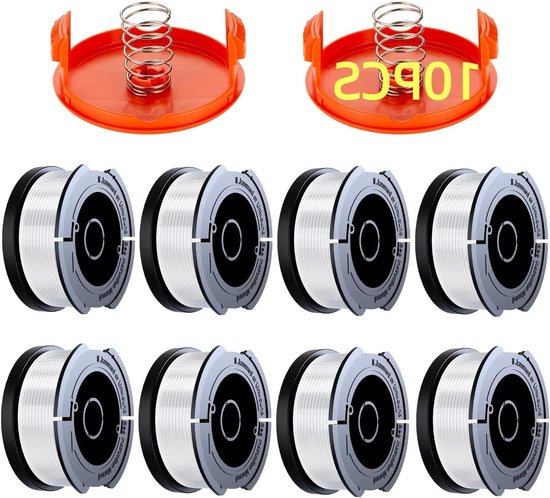 8 Stuks Nylon Spoelen voor Grastrimmer - 9 m 1/4 Inch Geschikt voor Tuinonderhoud en Gras Trimmen