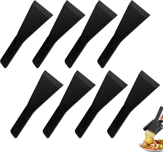 8 stuks raclette-spatel, raclette-spatel, racletteschraper, pannenspatel, crème, pizzaspatel, keuken, accessoires voor kaas, melter grill