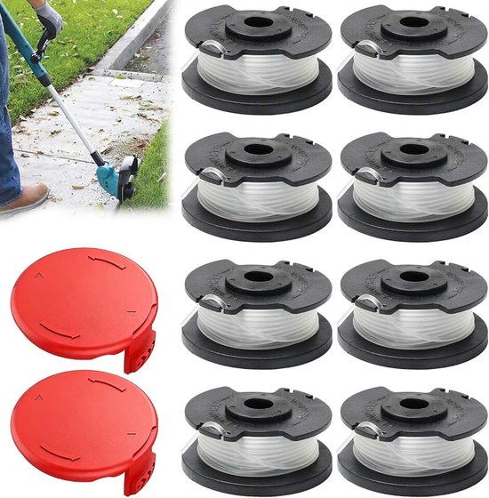 8 stuks reservespoel 4,9 m x 1,6 mm, grastrimmerspoel, reservedraadspoel voor Einhell GE-CT 18/28 Li, vervangende trimmerspoelen, voor Einhell GE-CT 18/28 Li TC en GE-CT 18/260 Li