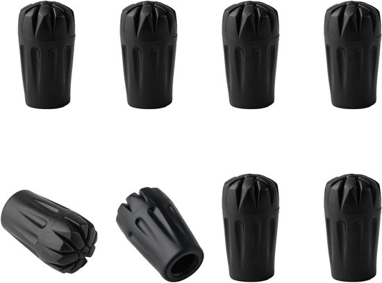 8 stuks stoppers voor wandelstokken, geschikt voor Nordic walking, trekking en hiking op asfalt, gravel en in de bergen, gemaakt van duurzaam PVC