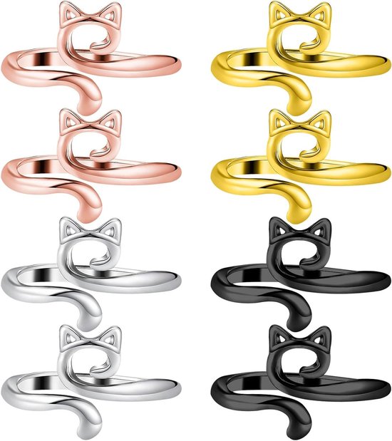 8 Stuks Verstelbare Haakringen voor Haken en Breien - DIY Kattenoren Accessoires voor Vrouwen en Meisjes, Perfect voor Haakliefhebbers