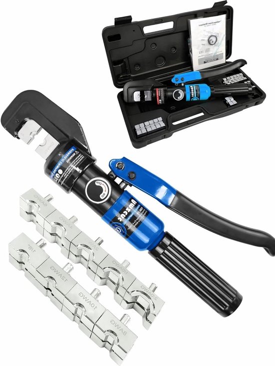 8 ton hydraulic crimping tool - 4-70 mm² cable shoe pliers with 9 pairs - crimping tool - AMZCNC van Merkloos