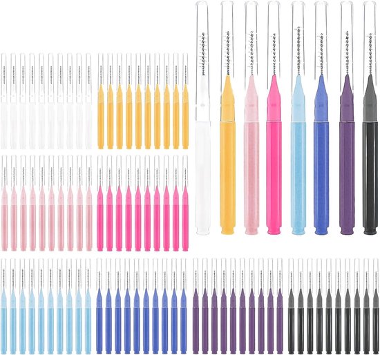 80 stuks, 8 kleuren, micro-wimperborstels, draagbare wimperborstel met dop, wimperverlengingsgereedschap, wenkbrauwen en wimperlifting-gereedschap, make-up tools