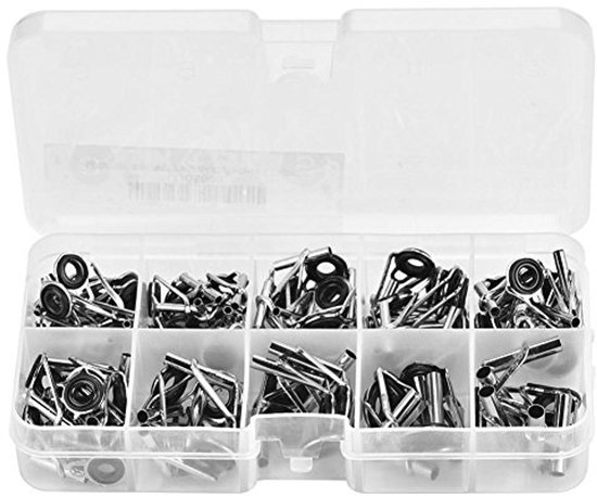80 stuks hengel, reparatiepunt ring, roestvrij staal, keramiek, hengelring, vishengel, punt, reparatieonderdelen, hengelpunten, reparatieset voor zoet water, zout water