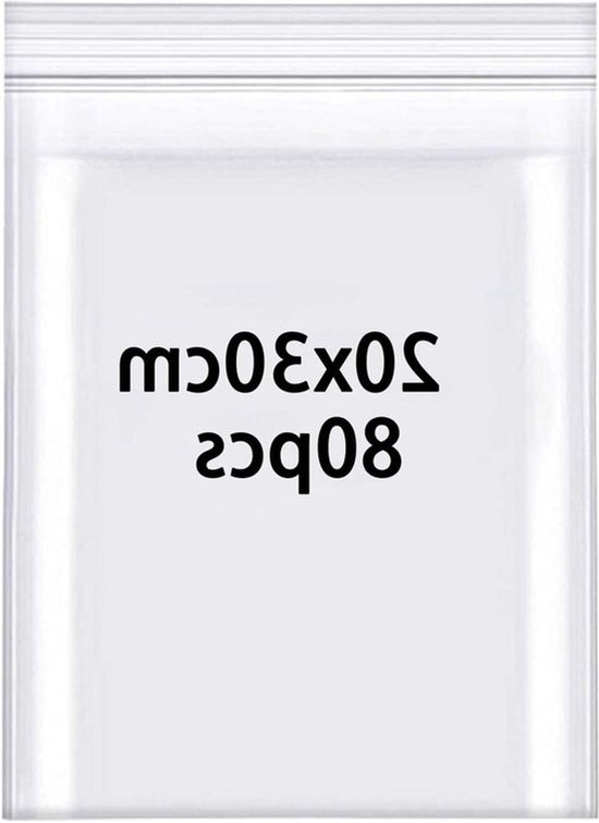 80 Stuks Hersluitbare Plastic Grip Seal Zakken - 20cm x 30cm - 160μm - Voor Opslag Sieraden Zaden Schroeven Oorbellen