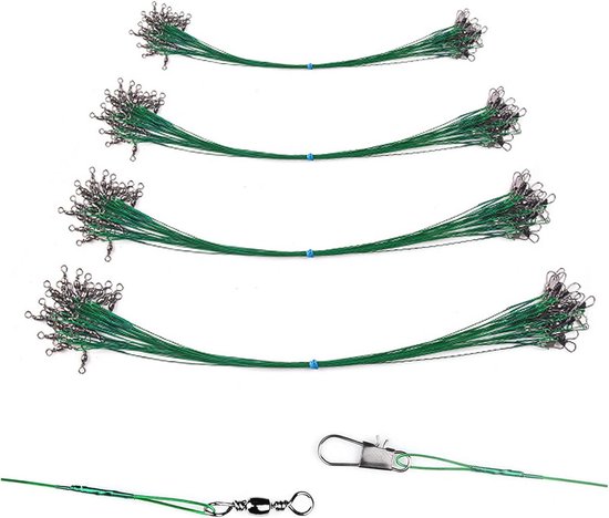 80 Stuks Staaldraad Vislijnen voor Vissen - 15/20/25/30 cm, Ideaal voor Alle Soorten Vissen van Merkloos