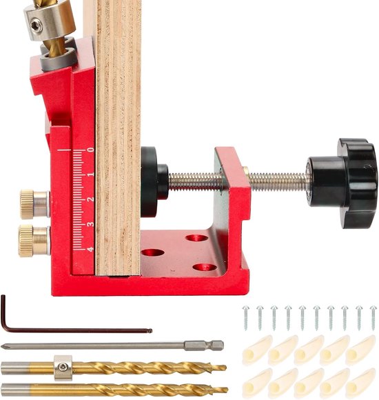 8/10/15 mm, 3-in-1 kit voor verstelbare boormachine, boorsjabloon voor hout, voor zakgaten (zakgatboring, aluminiumlegering, draagbaar)