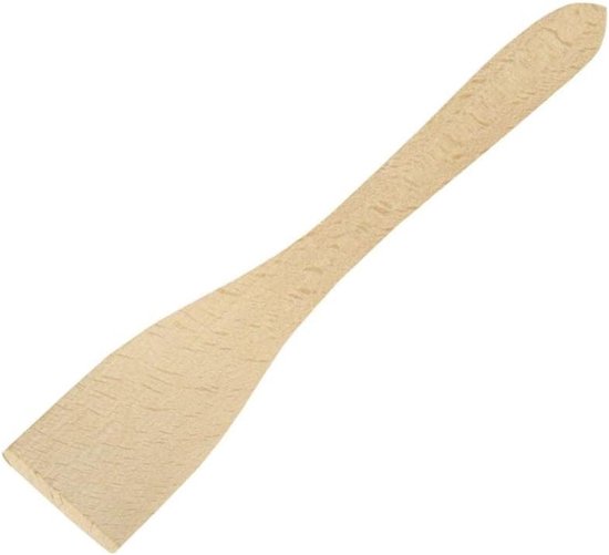 86511 gebogen houten spatel, keukenspatel, gebogen spatel, keukengerei, hout, 30 cm