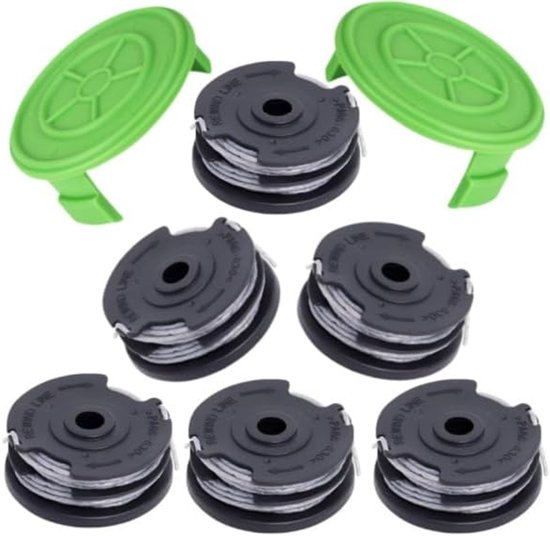 8Pack Dubbeldraadspoel 29187 geschikt voor Greenworks 40V grastrimmer, Vervangende draadspoel 8,3 M lengte Ø 1,65 mm