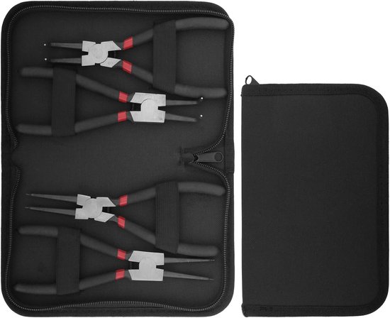 8pcs Retaining Ring Pliers Set with Portable Bag, Straight, Curved Retaining Ring Pliers, Outdoor, Indoor, Jump Rings - ShopVlot