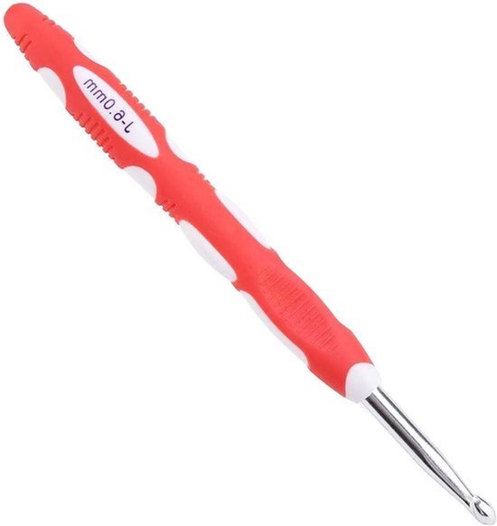 9-delige haaknaalden set met ergonomische handgrepen, aluminium en kunststof, ideaal voor haken en breien