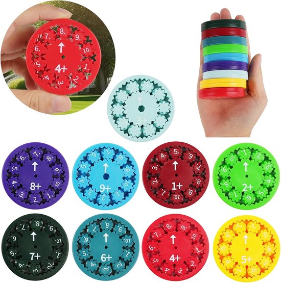9 Stuks Rekenspel Fidget Spinners, Educatieve Speelgoed voor Kinderen, Zintuiglijke Stimulerende Speelgoed voor Wiskunde en Leren
