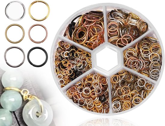 970 Stuks Bending Rings Open Split Rings voor Sieraden - Gemengde Jump Rings van RVS voor Kettingen en Armbanden - Diverse Maten 4-10mm