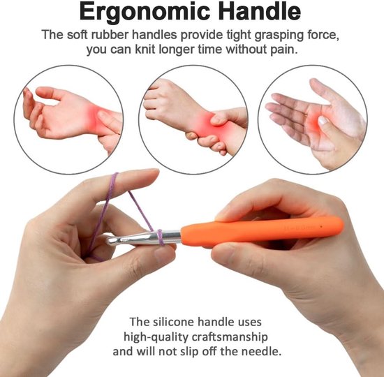 9mm Haaknaalden, Ergonomische Haaknaalden met Zachte Aluminium Handgreep voor Beginners en Hobbyisten, Ideaal voor Haken en Creatieve Projecten