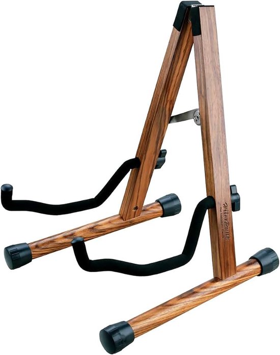 A-frame, opvouwbaar, eenvoudige montage en draagbaar, voor klassieke gitaar, akoestische gitaar, solide houder, duurzaam (zebra Wood)