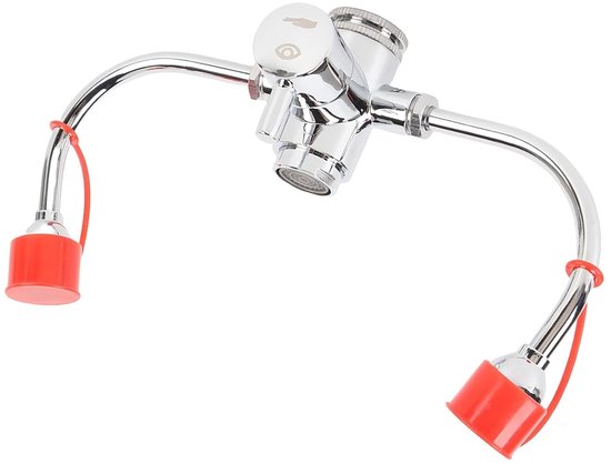Aanpasbaar Oogspoelstation met Deksel, Verstelbare Waterstroom en 360° Rotatie voor Eerste Hulp in Laboratoria en Fabrieken met 3 Adapters