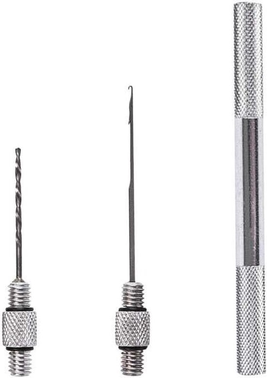 Aas Boor & Naald - Visgerei Set - Karper Vissen - Corrosiebestendig Materiaal - 22 cm Lengte - Zilver