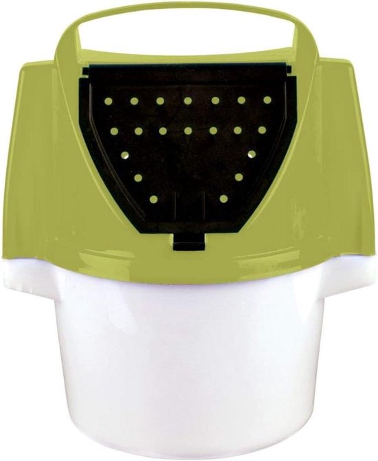 Aas Emmer - Vis Aas Bak - Levend aas bewaren - V-vormige rug voorkomt rollen - 6 liter - Groen Wit