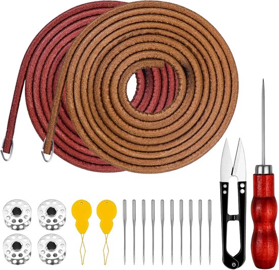 accessoireset, 2 stuks naaimachine riem met 4 haken, 4 naaimachinespoel, 2 naaldinrijgers, 10 naaimachinenaalden, 1 naai-riem en naaischaar clippers