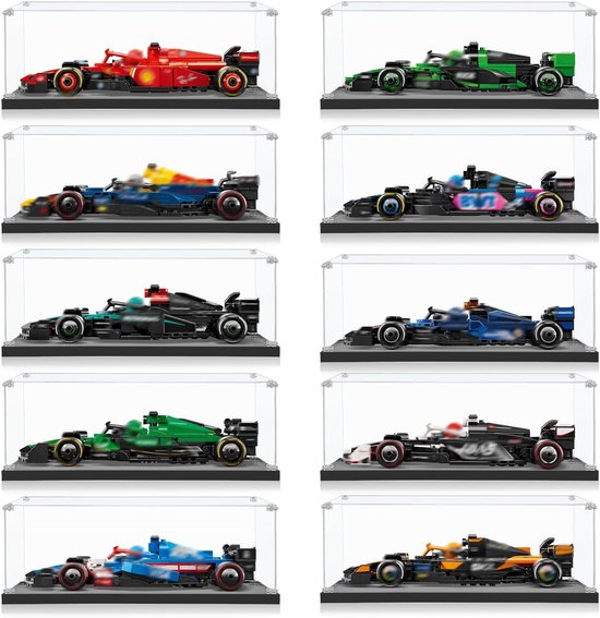 Acrylvitrine voor Lego Speed Champions Ferrari SF-24 F1 Formule 1 77242, stofbescherming, 22 x 11 x 8 cm