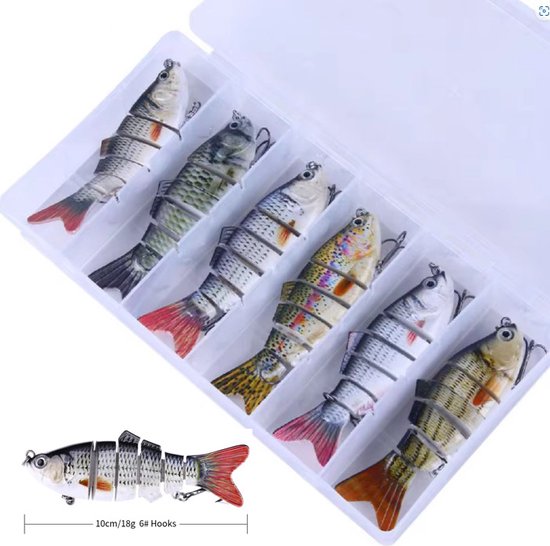 Actie4you® - Swimbait - 6 stuks - kunstaas set voor roofvissen - Zeer realistische beweging - Visplug - Rammelaar van Actie4you