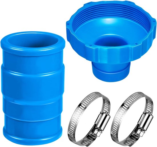 Adapter voor zwembadstofzuiger, skimmer-aansluitset, skimmer wandhouder, slangadapter, blauwe vervangende zwembadadapter, zwembadslangadapters met clip voor bovengrondse zwembaden, stofzuiger